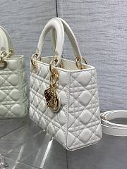 Dior Dioramour Small Lady Bag White Lambskin 20 x 17 x 8 cm - 5