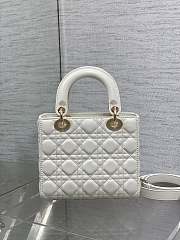 Dior Dioramour Small Lady Bag White Lambskin 20 x 17 x 8 cm - 4