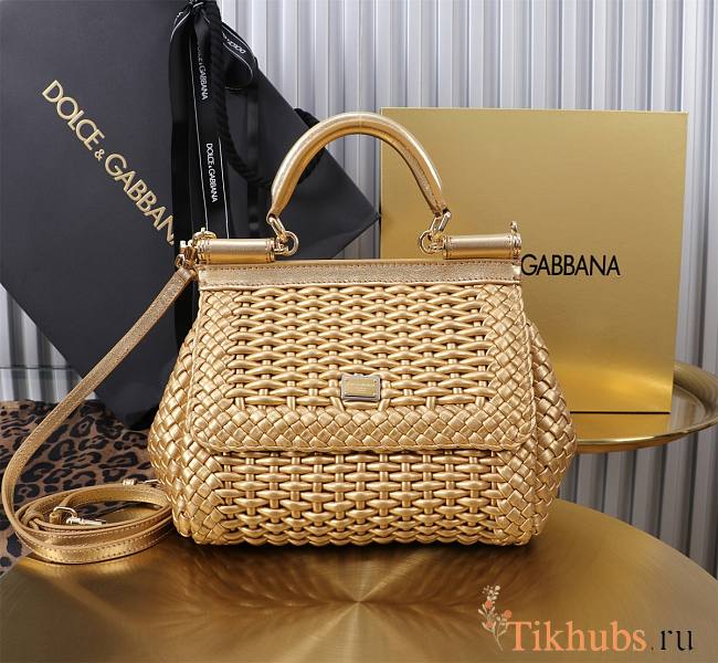 Dolce & Gabbana Sicily Interwoven Gold 20x15x6.5cm - 1