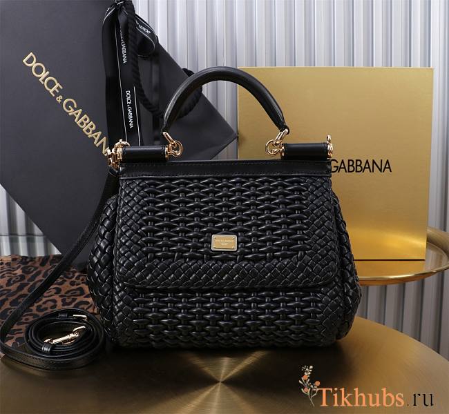 Dolce & Gabbana Sicily Interwoven Black 20x15x6.5cm - 1