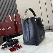 Gucci GG Emblem Mini Bucket Bag Black 19x18x11cm - 5