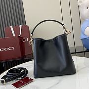 Gucci GG Emblem Mini Bucket Bag Black 19x18x11cm - 2