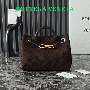 Bottega Veneta Andiamo Suede Dark Brown 25x22x10.5cm