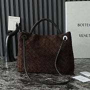 Bottega Veneta Medium Andiamo Suede Dark Brown 32.5x24x12cm - 4