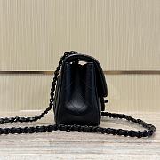 Chanel Mini Flap Bag Black Lambskin 17cm - 6