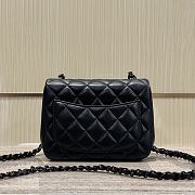 Chanel Mini Flap Bag Black Lambskin 17cm - 4