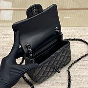 Chanel Mini Flap Bag Black Lambskin 17cm - 2