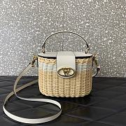 Valentino Vlogo Signature Wicker Vanity Bag White 19x13.5x13cm - 1