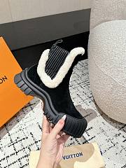 Louis Vuitton LV Ruby Suede Flat Ankle Boot Black - 3