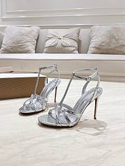 Christian Louboutin Tangueva Silver Sandals 10cm - 3