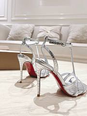 Christian Louboutin Tangueva Silver Sandals 10cm - 4