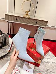 Christian Louboutin Condora 100 Suede Ankle Boots Blue - 1