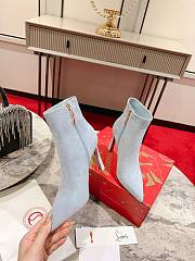 Christian Louboutin Condora 100 Suede Ankle Boots Blue - 5