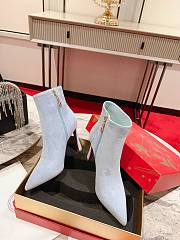 Christian Louboutin Condora 100 Suede Ankle Boots Blue - 4