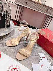 Christian Louboutin Condora Queen Leather Beige Sandals 85 - 4