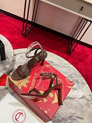 Christian Louboutin Condora Queen Leather Dark Brown Sandals 85 - 5