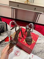 Christian Louboutin Condora Queen Leather Dark Brown Sandals 85 - 2