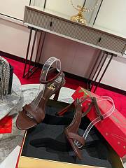 Christian Louboutin Condora Queen Leather Dark Brown Sandals 85 - 4