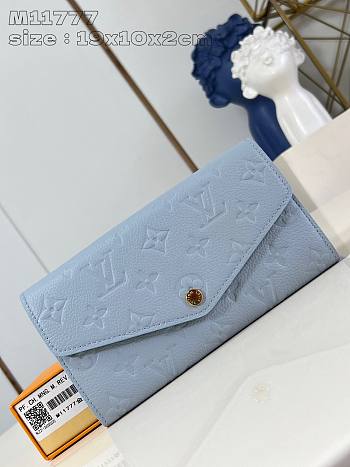 Louis Vuitton LV Sarah Wallet Blue 19x10.5x2cm