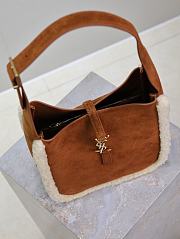 YSL LE 5 À 7 Small Suede Brown Caramel 23x22x8.5cm - 5