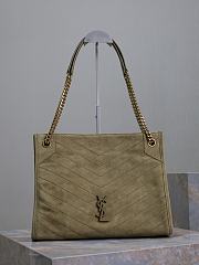 YSL Niki Medium Shopping Suede Green Bag 33x27x11.5cm - 1