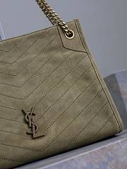 YSL Niki Medium Shopping Suede Green Bag 33x27x11.5cm - 4