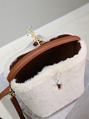 YSL Le 37 Shearling Bag Cream Beige 20x17x13cm - 6