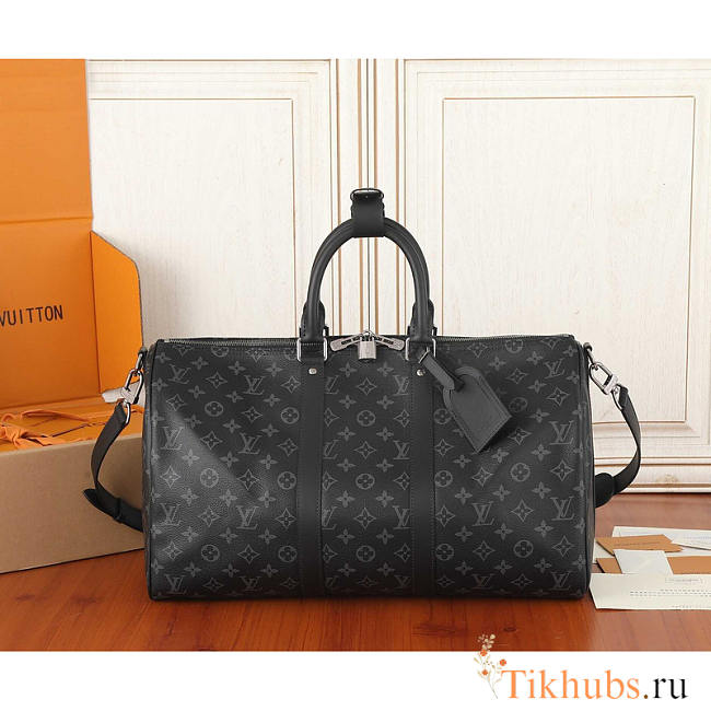 Louis Vuitton LV Keepall Bandoulière 45 Bag Monogram Black 45x27x20cm - 1