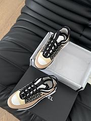 Chanel Sneakers Silk Cowhide Tarps Black Beige  - 4