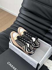 Chanel Sneakers Silk Cowhide Tarps Black Beige  - 5