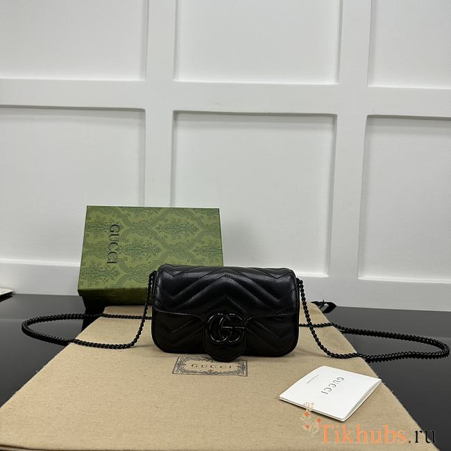 Gucci Marmont Super Mini Bag Black 16.5x10x5cm - 1