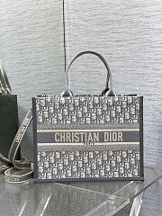 Dior Medium Book Tote Gray Oblique 36.5x28x16.5cm - 1