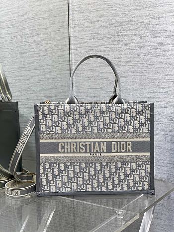 Dior Medium Book Tote Gray Oblique 36.5x28x16.5cm