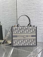 Dior Small Book Tote Grey Oblique 26.5x22x14cm - 1