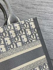 Dior Small Book Tote Grey Oblique 26.5x22x14cm - 6