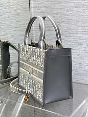 Dior Small Book Tote Grey Oblique 26.5x22x14cm - 2