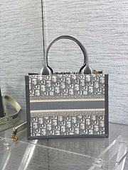 Dior Small Book Tote Grey Oblique 26.5x22x14cm - 3