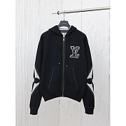 Louis Vuitton LV Graphic Zipped Cotton Hoodie Black - 1