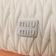 Miu Miu Wander Leather Half-moon Bag White 28x14x9cm - 4