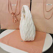 Miu Miu Wander Leather Half-moon Bag White 28x14x9cm - 3