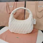 Miu Miu Wander Leather Half-moon Bag White 28x14x9cm - 2