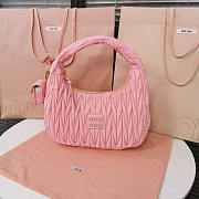 Miu Miu Wander Leather Half-moon Bag Pink 28x14x9cm - 1