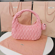 Miu Miu Wander Leather Half-moon Bag Pink 28x14x9cm - 4