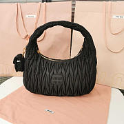 Miu Miu Wander Leather Half-moon Bag Black 28x14x9cm - 1