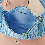 Miu Miu Wander Leather Half-moon Bag Blue 28x14x9cm - 5