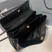 Balenciaga Rodeo Large Handbag Black Crocodile 40x30x13cm - 5