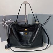 Balenciaga Rodeo Large Handbag Black Crocodile 40x30x13cm - 3