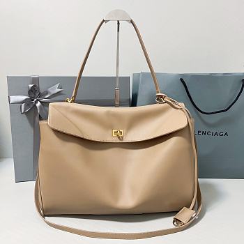 Balenciaga Rodeo Large Handbag Latte Calfskin 40x30x13cm