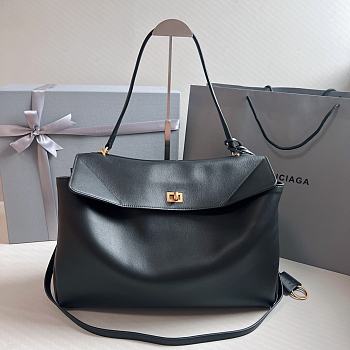 Balenciaga Rodeo Large Handbag Black Calfskin 40x30x13cm