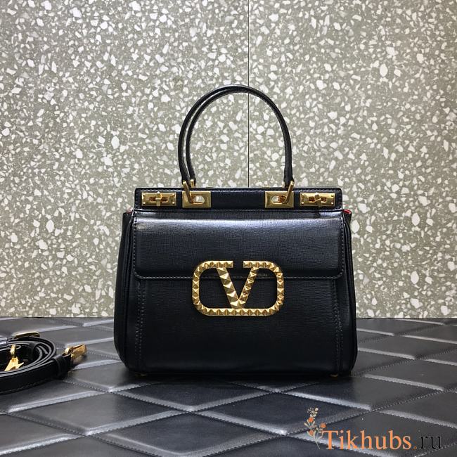 Valentino Garavani Alcove Top Handle Leather Black 23x20x6cm - 1